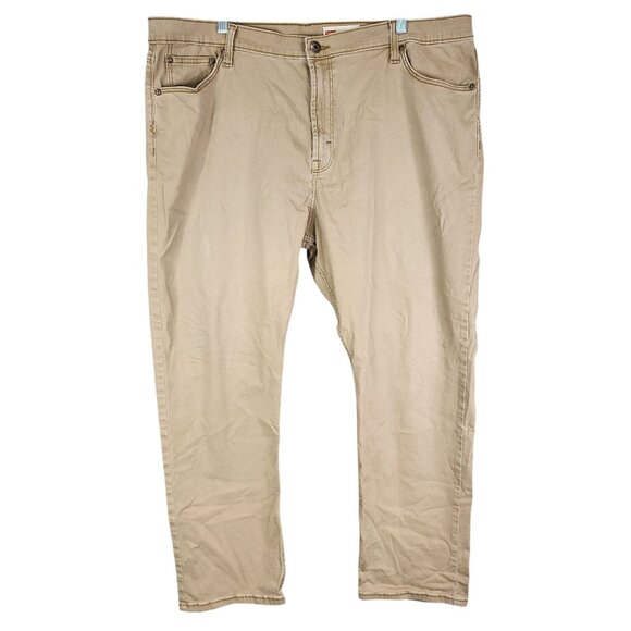 Mens Wrangler Slim Straight Khaki Pants Cotton Spandex Stretch Size 42x30